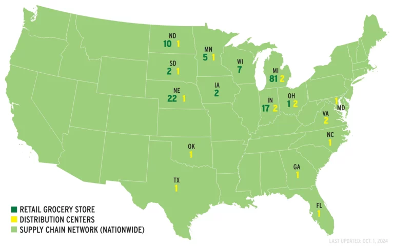 Retail grocery and distribution map