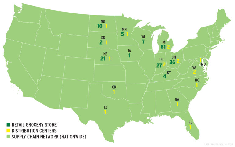 Retail grocery and distribution map